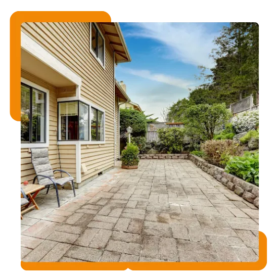 Custom patio installation in Fredericksburg, VA for a home 