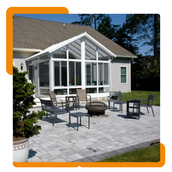 Custom patio contractor planning a residential outdoor