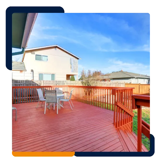 Residential deck installation in Stafford, VA, with safe rails