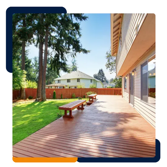 Licensed and insured deck team working on a home deck