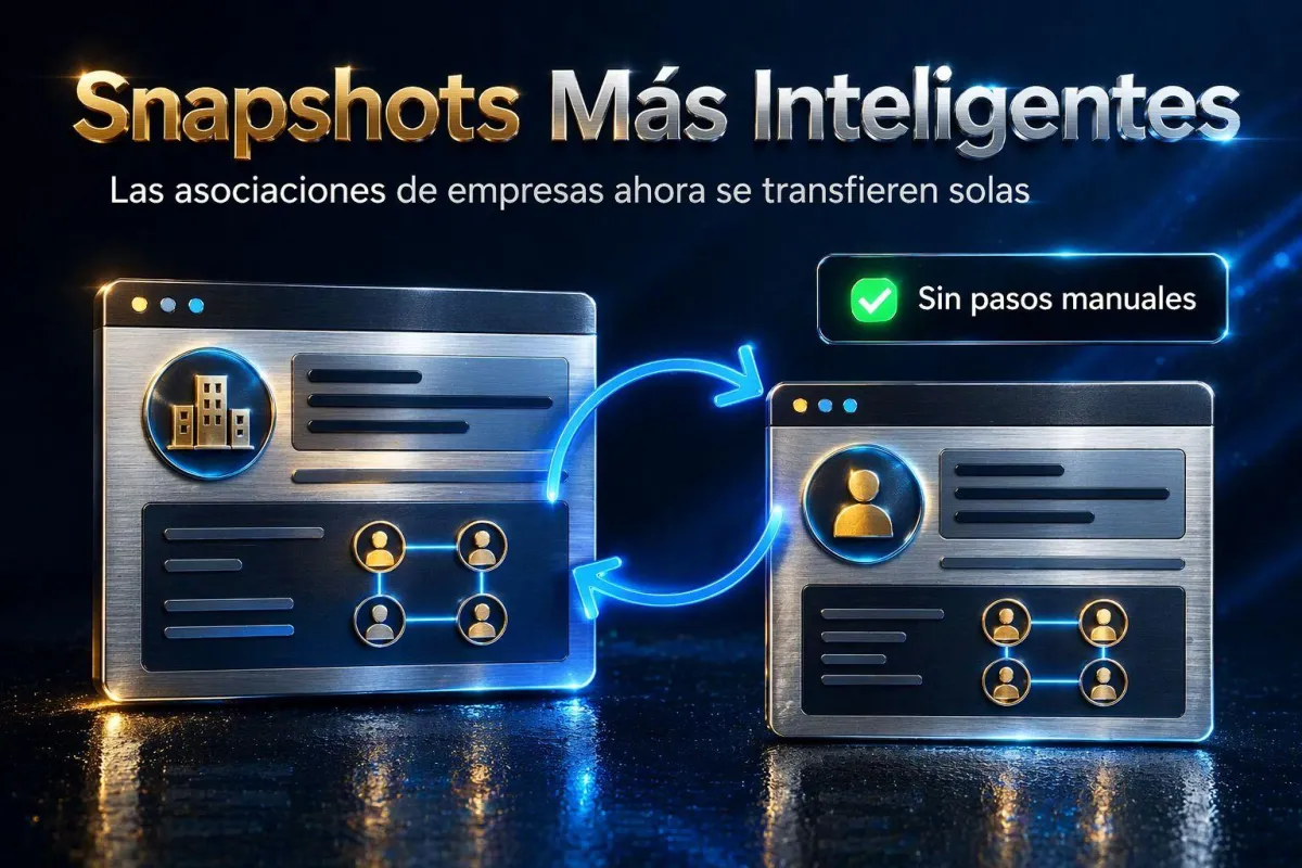 Snapshots Mas Inteligentes: Las Asociaciones de Empresas Ahora se Transfieren Solas