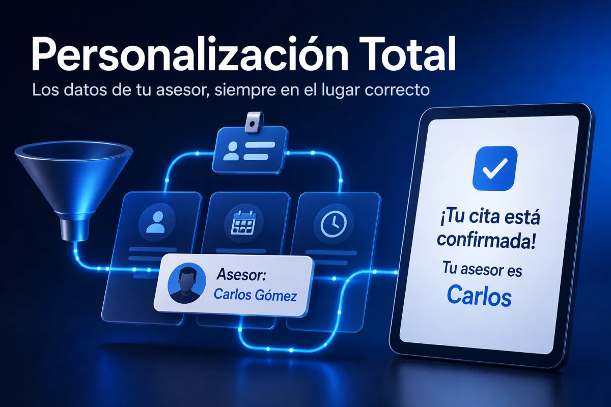Personalización Total: Los Datos del Usuario Asignado Ahora Viajan con tu Funnel y tu Calendario