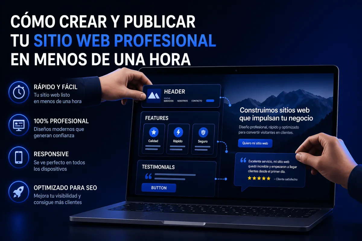 Cómo crear y publicar tu sitio web profesional en menos de una hora