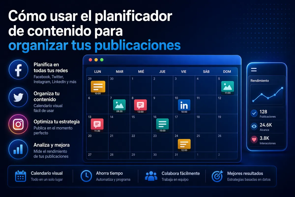 Cómo usar el planificador de contenido para organizar tus publicaciones