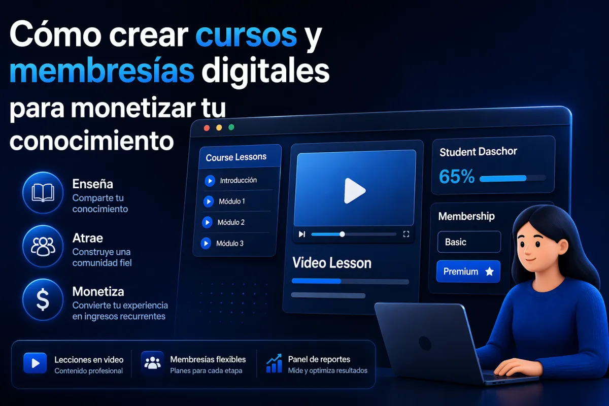 Cómo crear cursos y membresías digitales para monetizar tu conocimiento