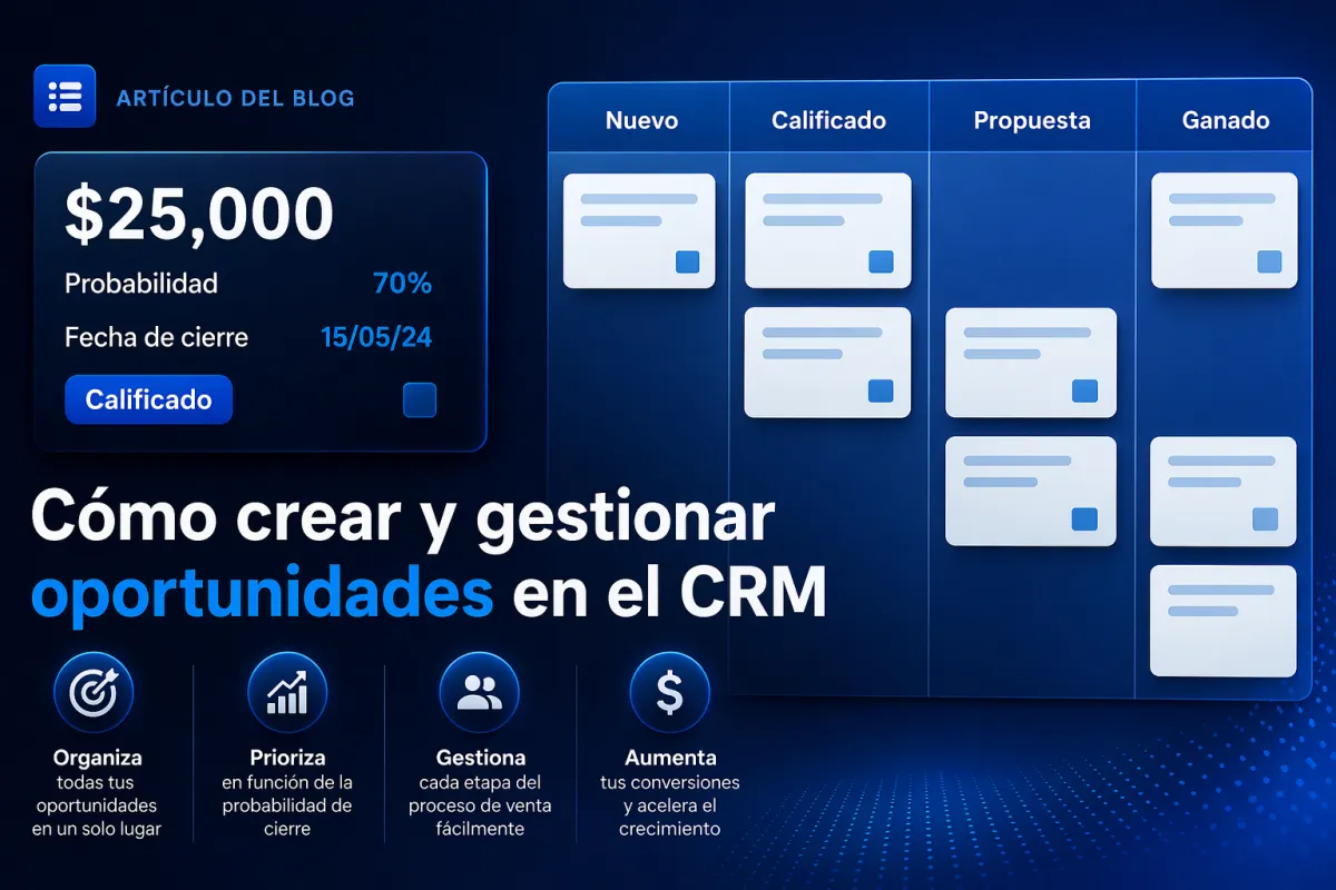 Cómo crear y gestionar oportunidades en el CRM