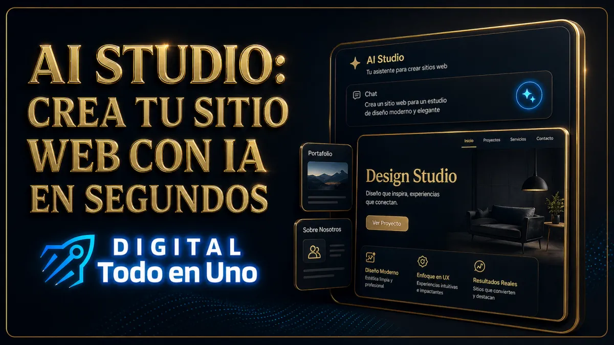 AI Studio en Digital Todo en Uno: Crea Tu Sitio Web Funnel y Landing Page Describiendo lo que Quieres