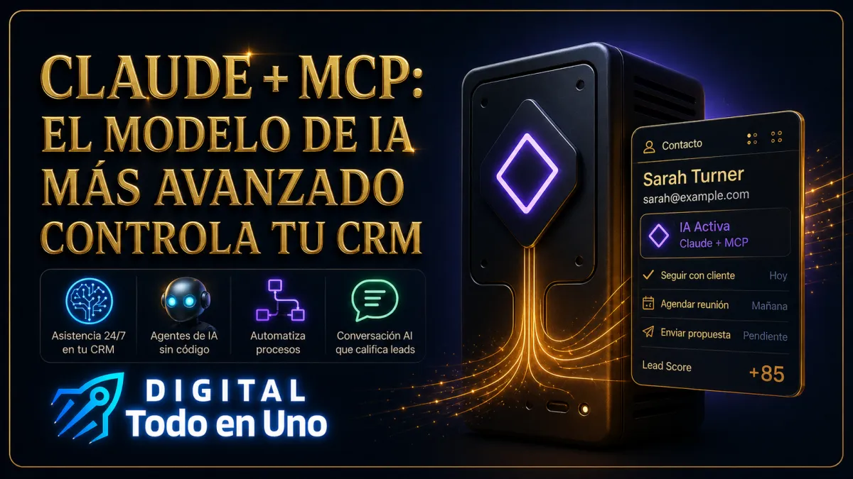 Claude y MCP en Digital Todo en Uno: El Modelo de IA mas Avanzado Ahora Controla tu CRM