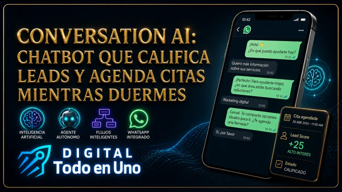 Conversation AI en Digital Todo en Uno: El Chatbot que Califica Leads Responde y Agenda Citas Mientras Duermes