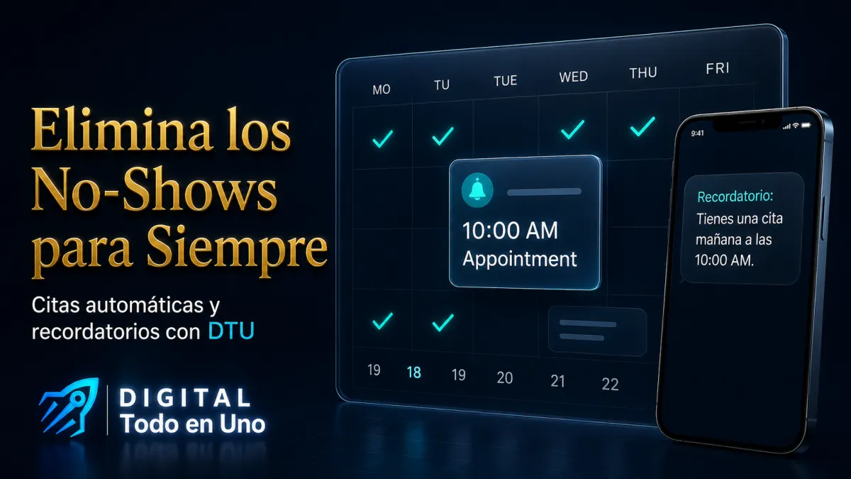 Elimina los No-Shows para Siempre: Guia Completa de Calendarios y Citas Automaticas en Digital Todo en Uno