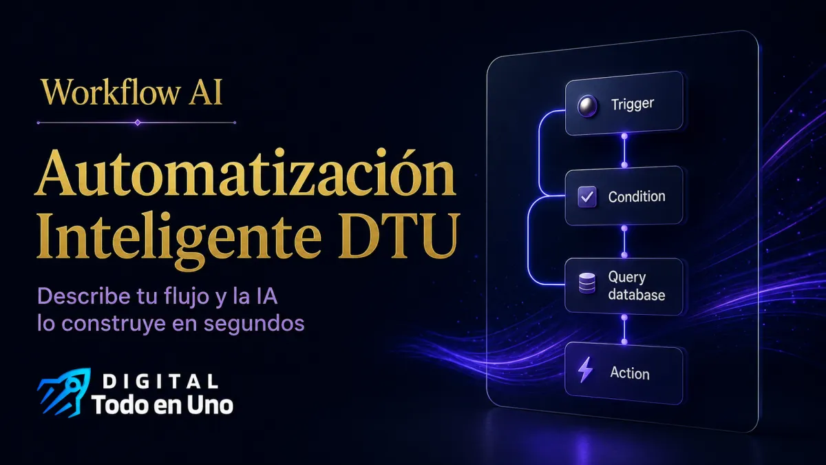 Workflow AI: Describe tu Automatizacion en Espanol y la IA la Construye en Segundos en Digital Todo en Uno