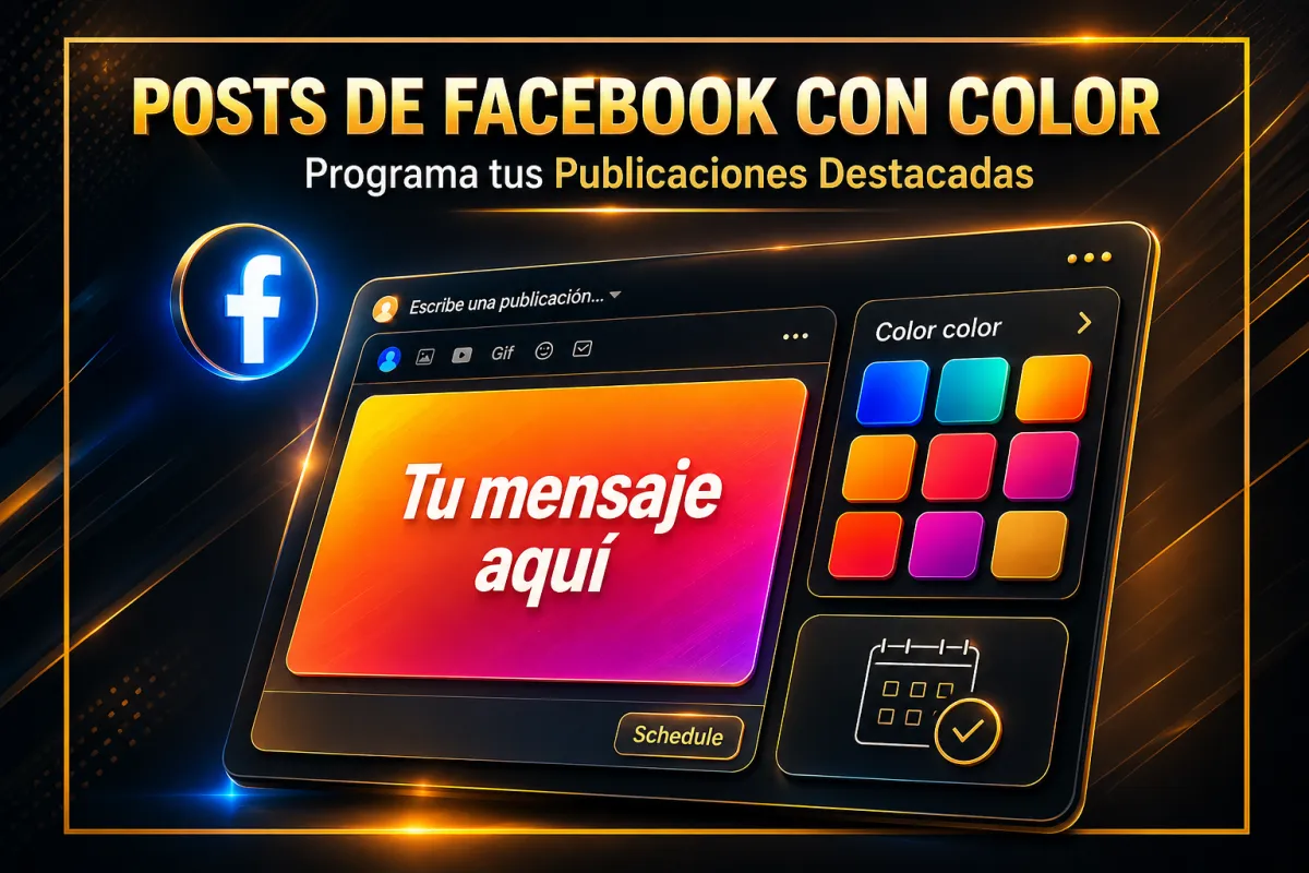 Esos Posts de Facebook con Fondo de Colores que Paran el Scroll — Ahora los Programas Directo desde Digital Todo en Uno