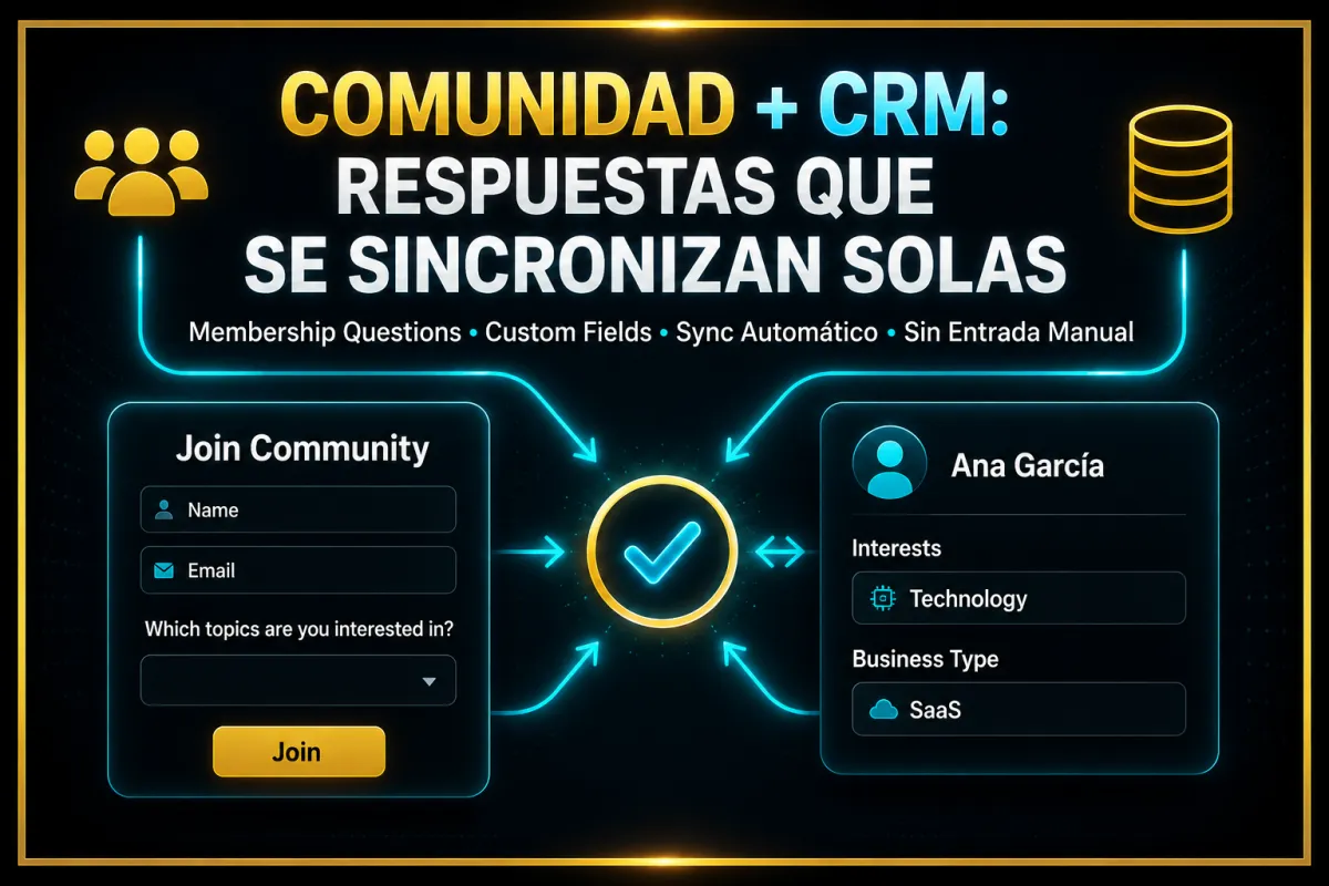 Comunidad + CRM: Sincroniza Automáticamente las Respuestas de Membresía con Campos Personalizados