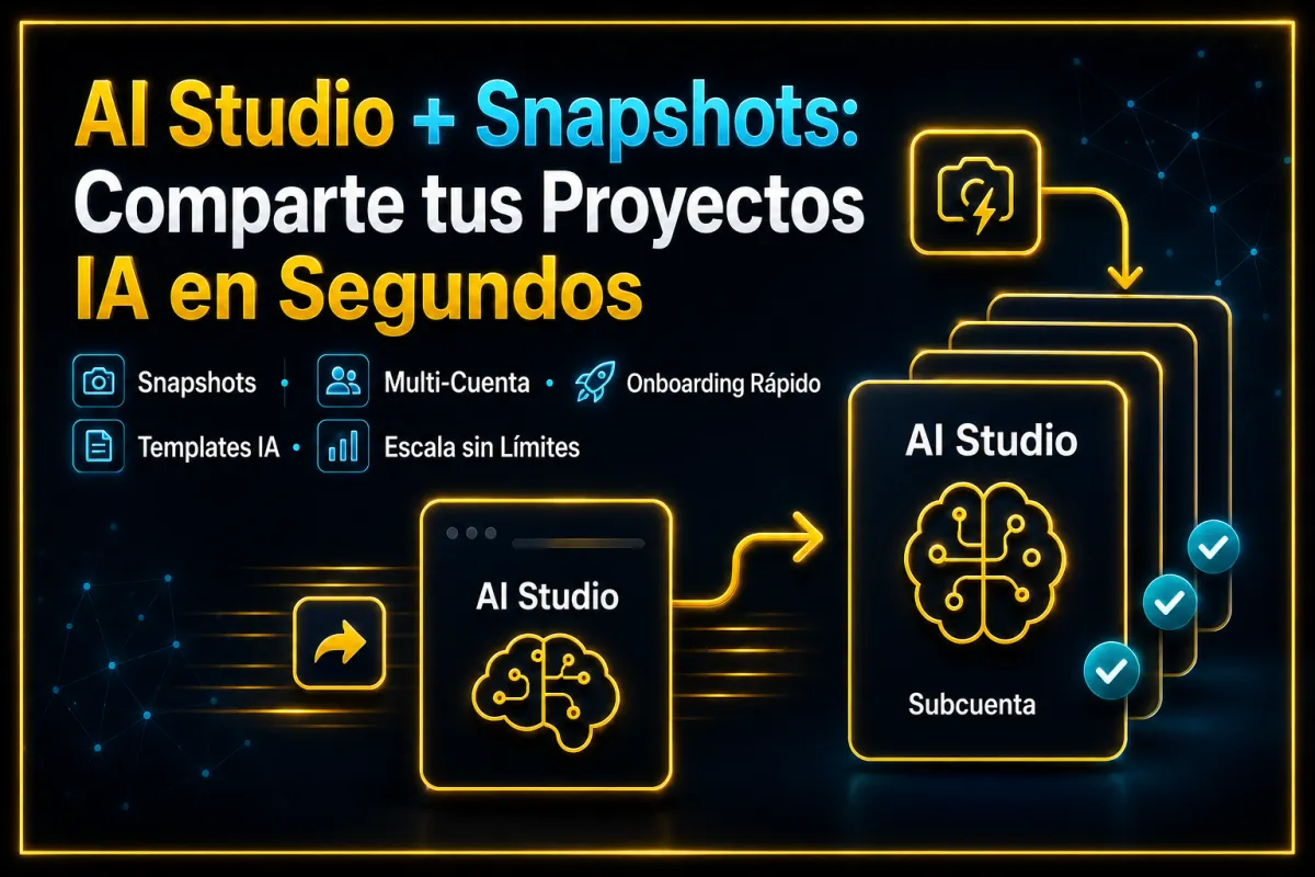 AI Studio + Snapshots: Comparte y Replica tus Proyectos de IA entre Cuentas al Instante