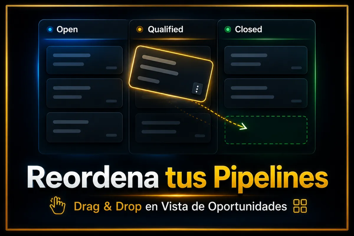 Reorganiza tus Pipelines en Segundos: Drag & Drop en Vista de Oportunidades