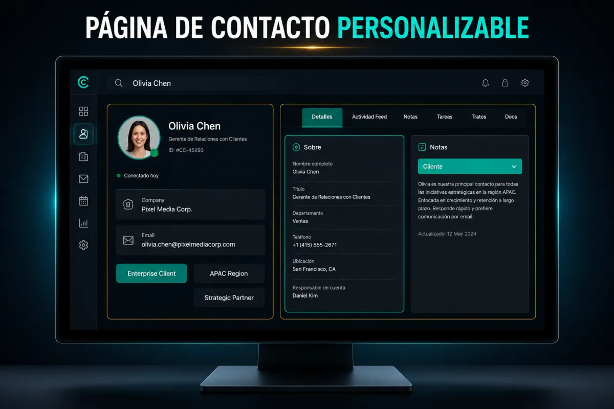 Página de Contacto Personalizable: 6 Mejoras que Cambian Tu Flujo en el CRM