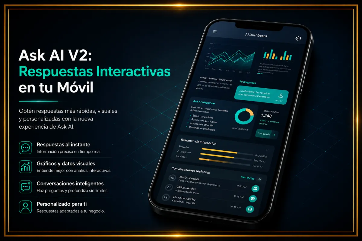 Ask AI V2 en Móvil: Gráficas, Tablas y Flujos Interactivos Directo en Tu Teléfono