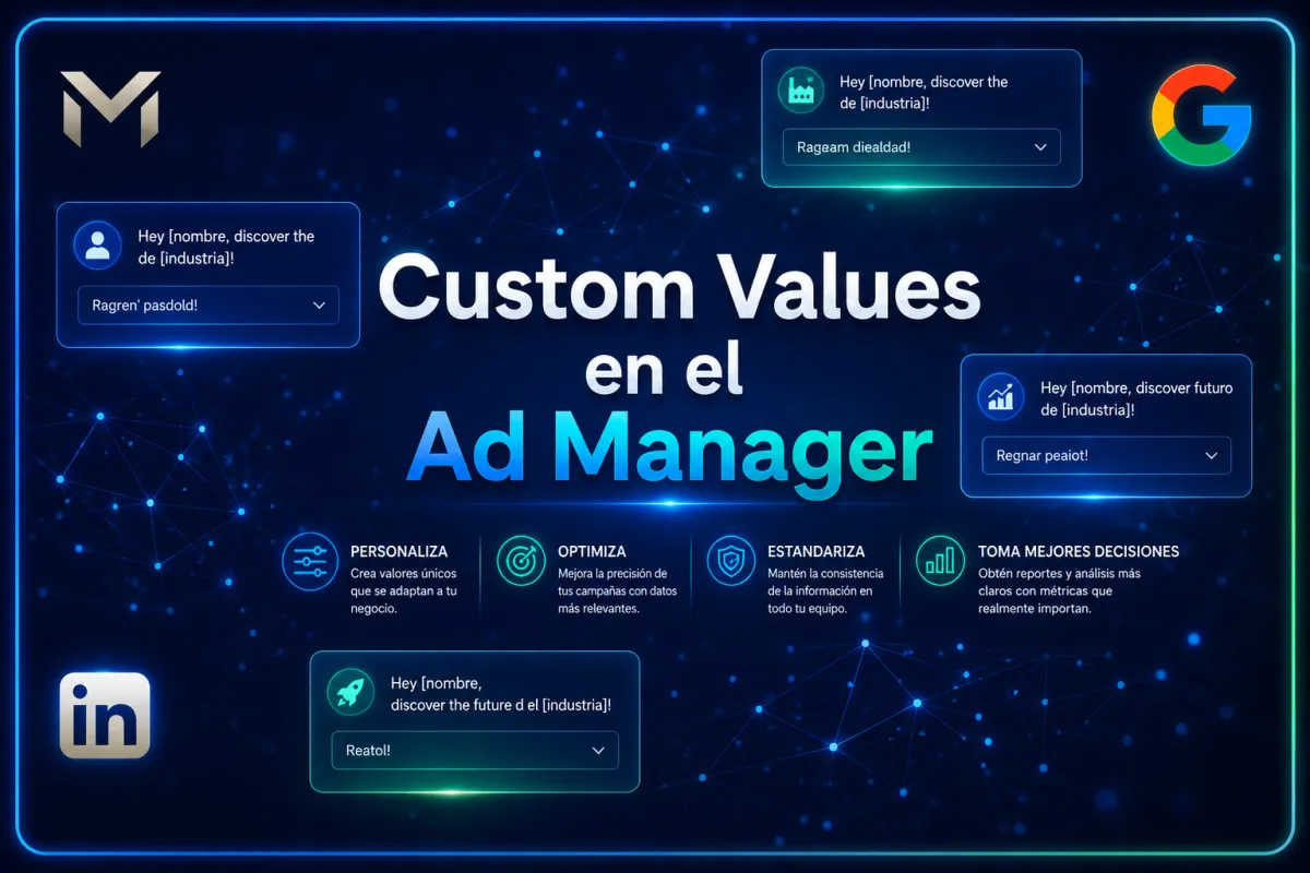 Custom Values en el Ad Manager: Personaliza tus Anuncios de Meta, Google y LinkedIn