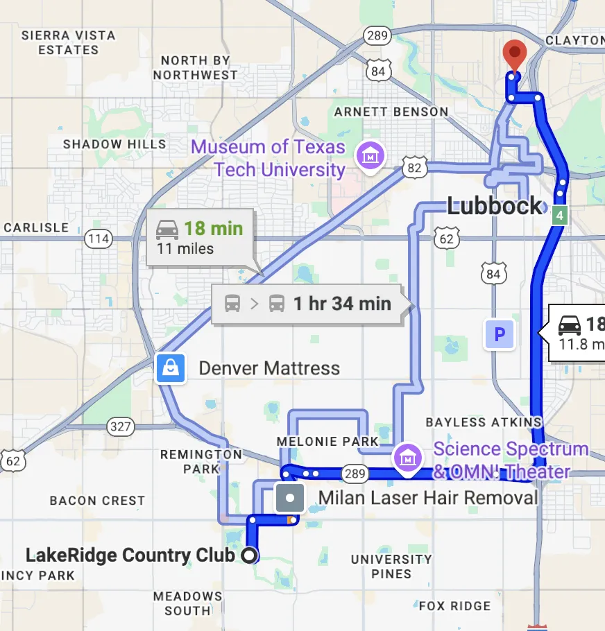Bacon Crest Neighborhod to 1313 Jarvis Lubbock Map