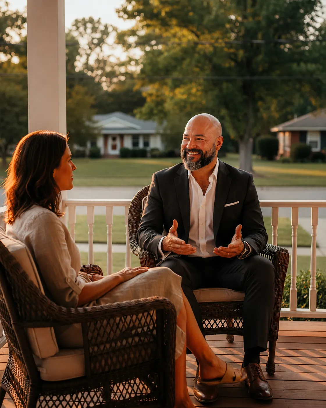 Realtor Pete in conversation with a client