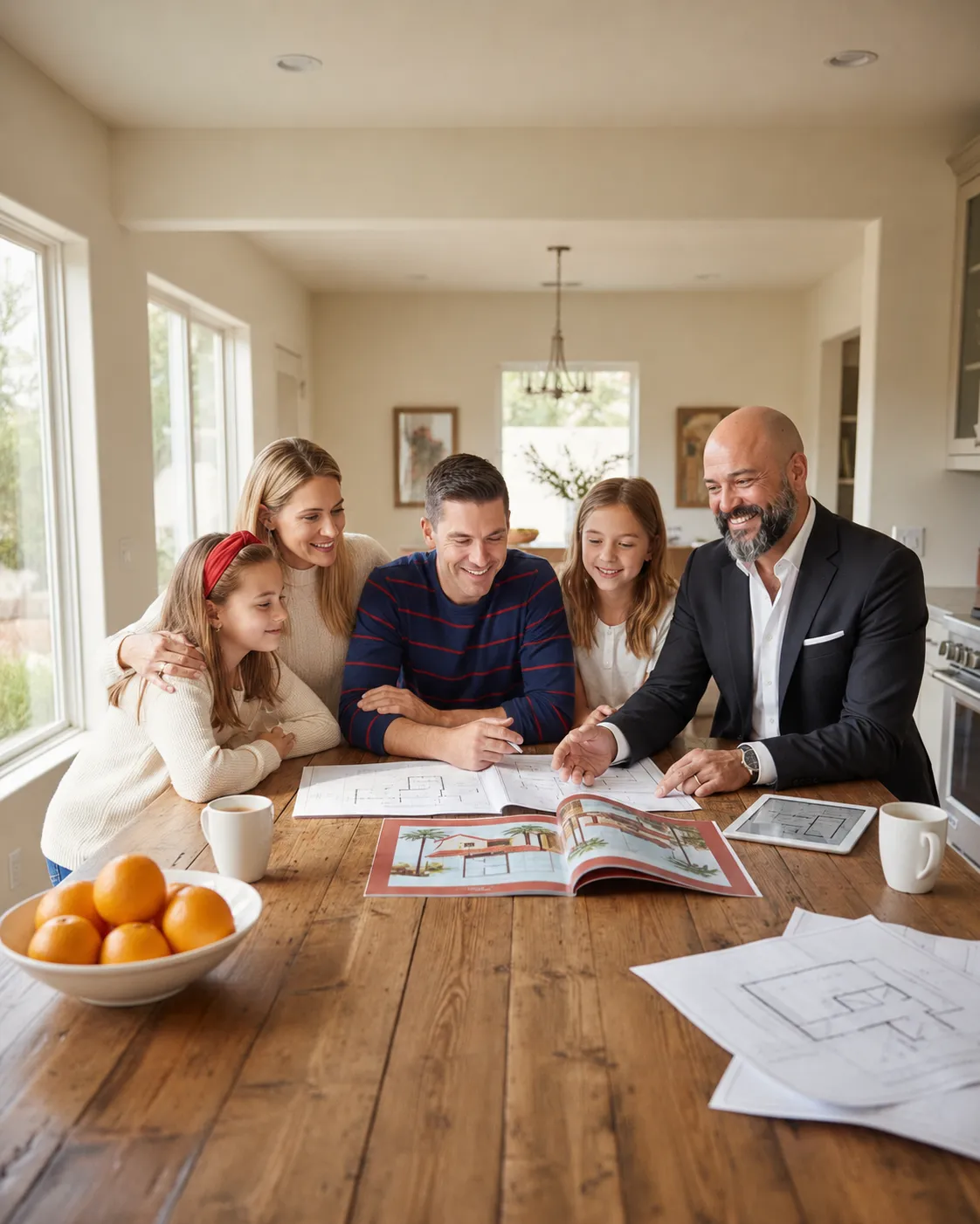Family reviewing real estate options with trusted Realtor Pete