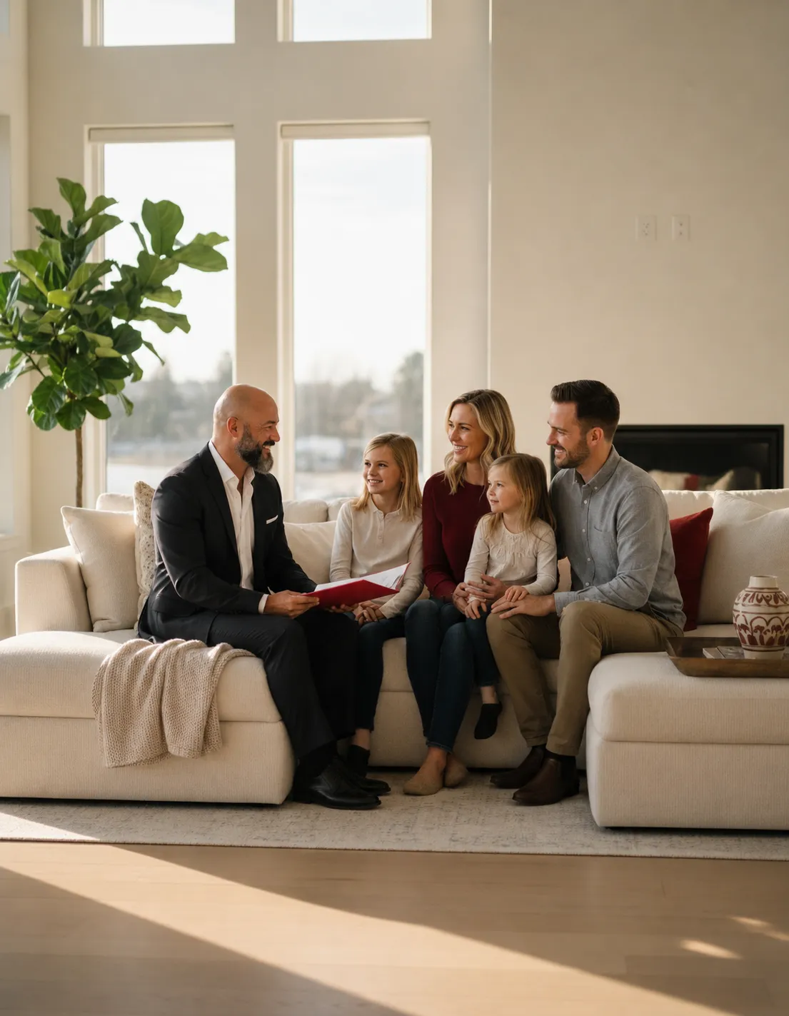 Real estate consultation with family