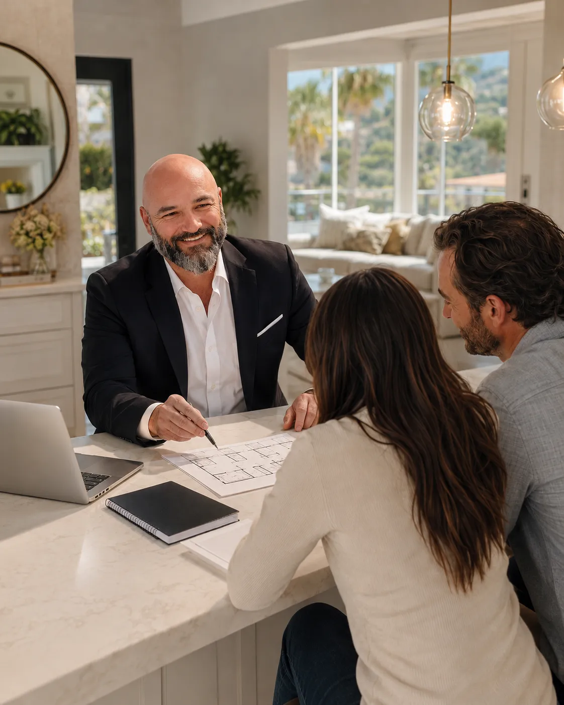 Buyer reviewing home buying plan with a Southern California Realtor