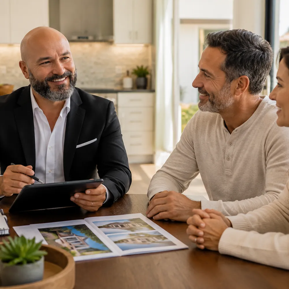 Southern California homeowners discussing market value and selling timing with a Realtor