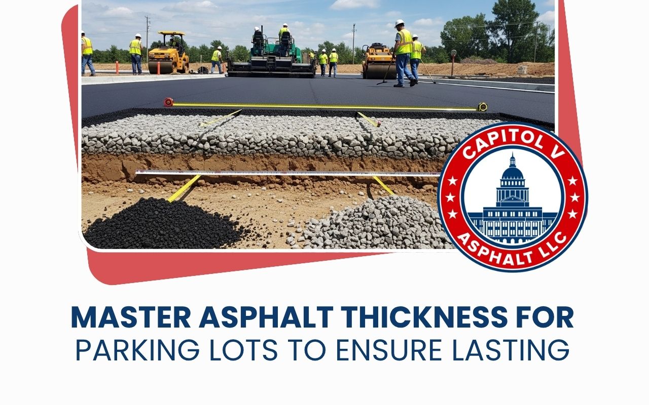 asphalt thickness for parking lots during commercial paving work