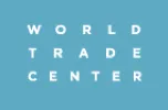 The words "World Trade Center" in white on a teal background.