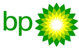 BP's logo. The letters "bp" in green next to a stylized lower with outermost co.or is green then a lighter green then yellow then white.