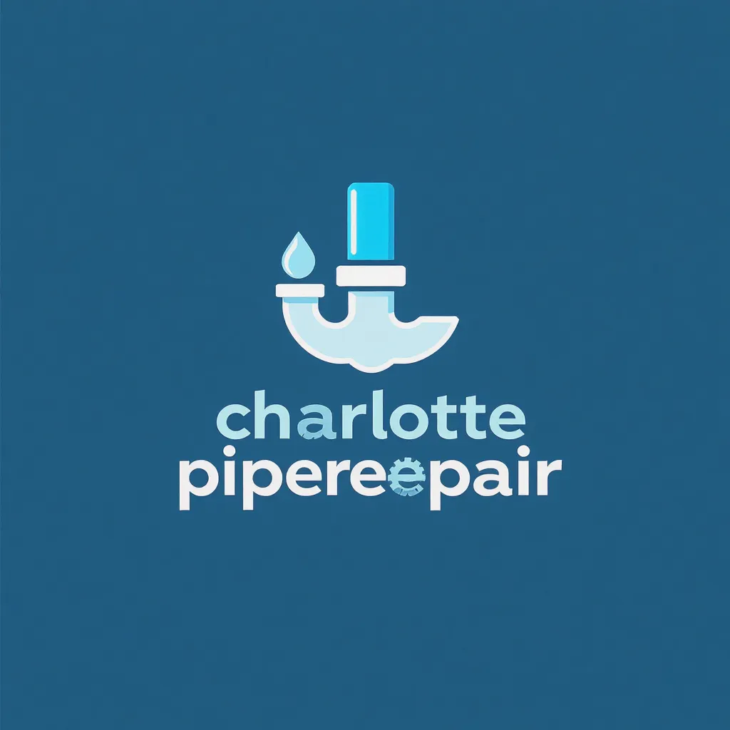 Logo of Charlotte Pipe Repair featuring a stylized pipe with a water droplet and a blue wrench, emphasizing plumbing services in Charlotte, NC.