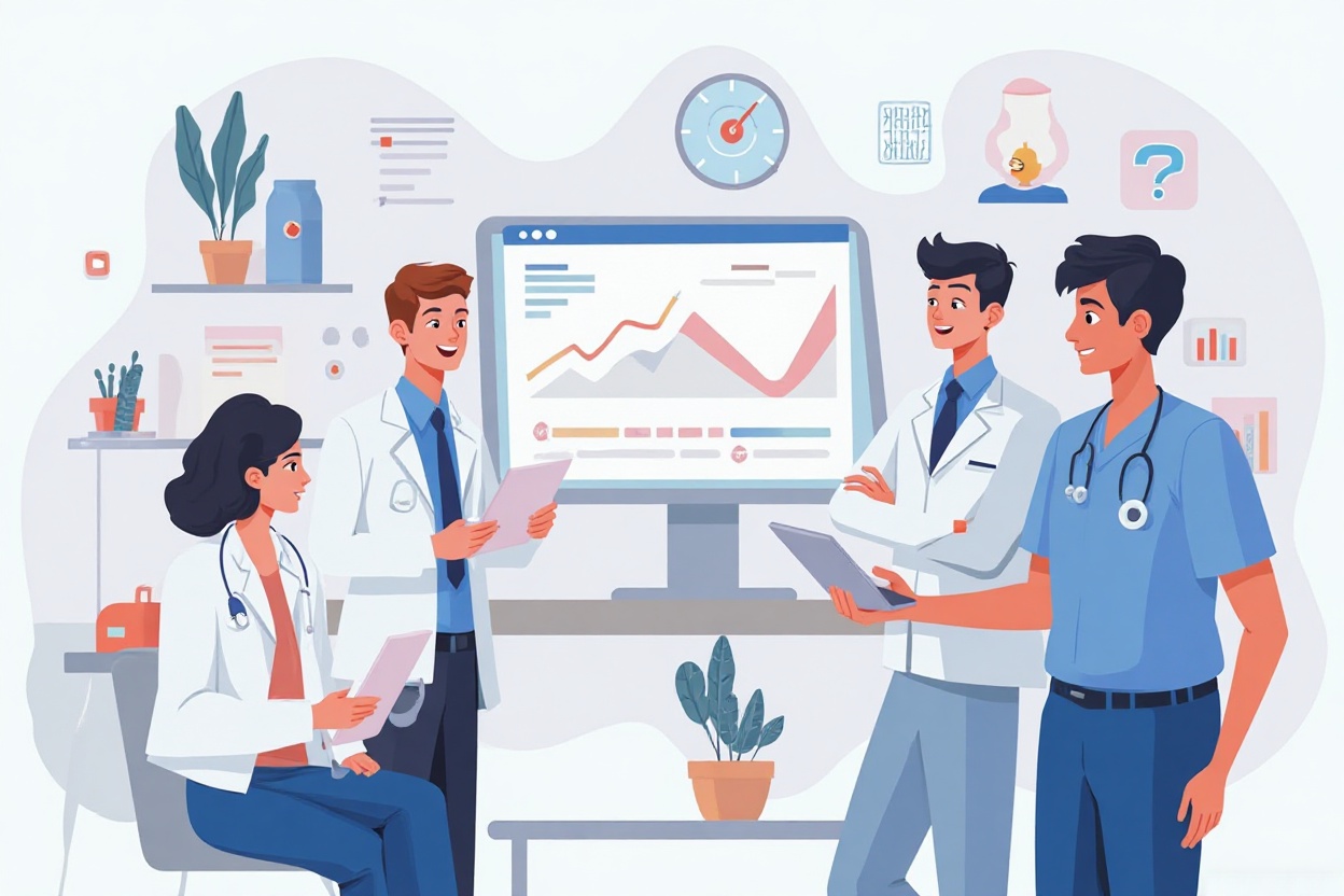 OB/GYN marketing team optimizing SEO, patient tracking, and booking systems for healthcare practices