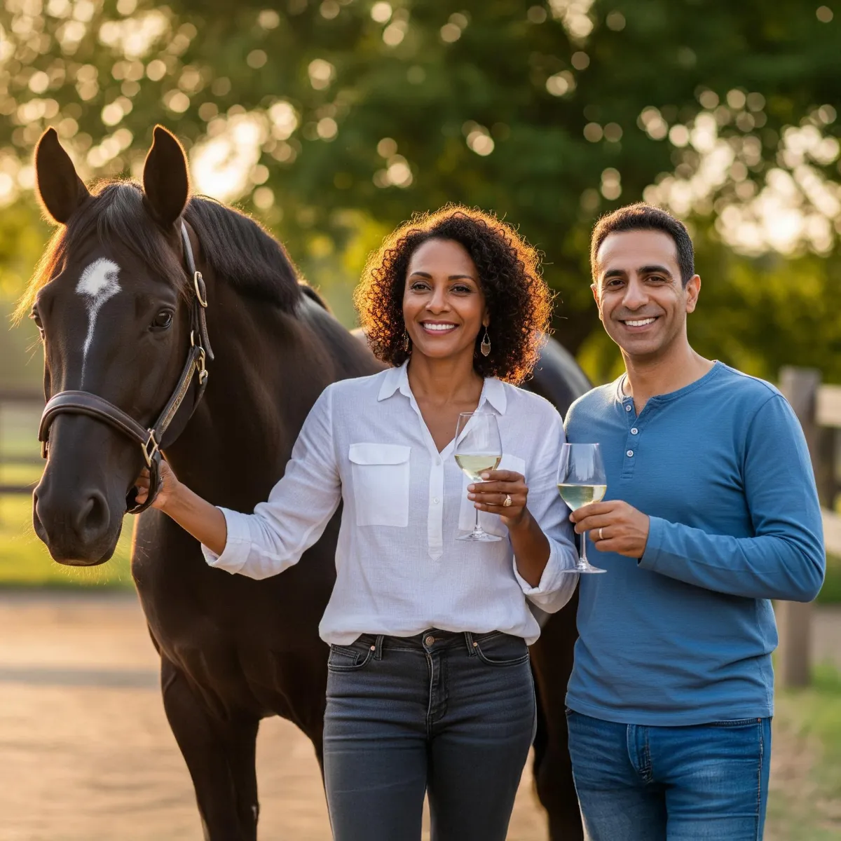 woman kissing horse