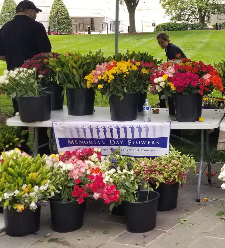 Volunteers at the Flowers of Remembrance event