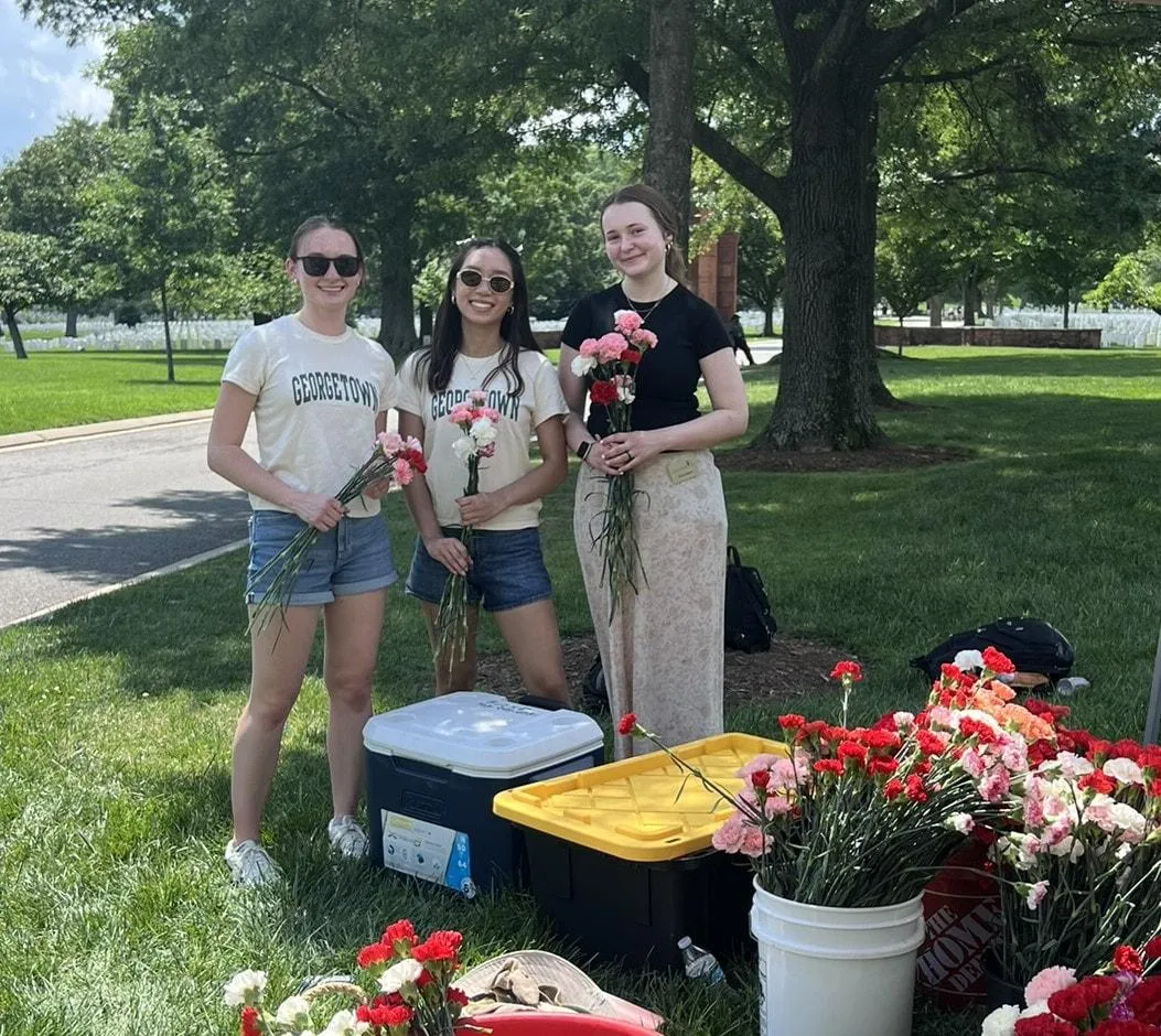 Volunteers at the Flowers of Remembrance event