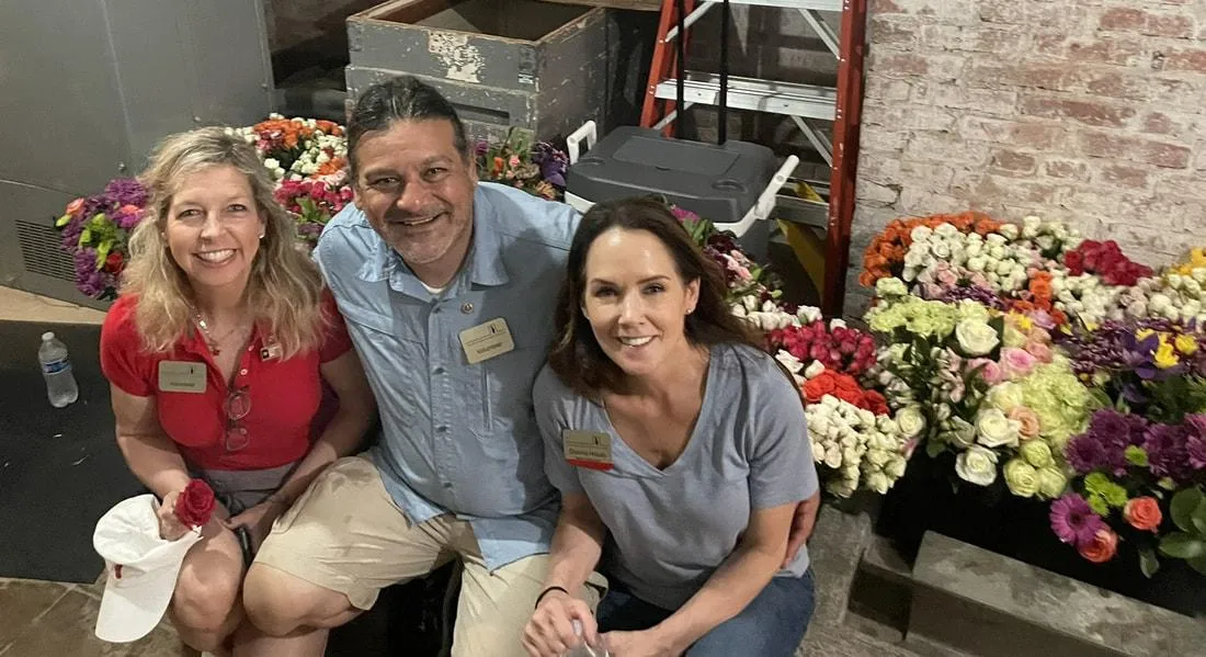 Volunteers at the Flowers of Remembrance event