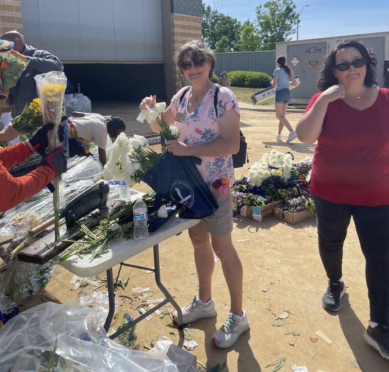 Volunteers at the Flowers of Remembrance event