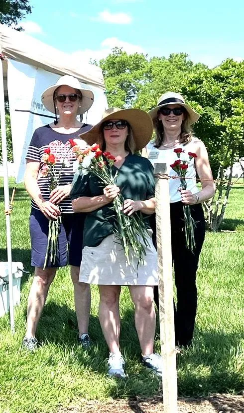 Volunteers at the Flowers of Remembrance event
