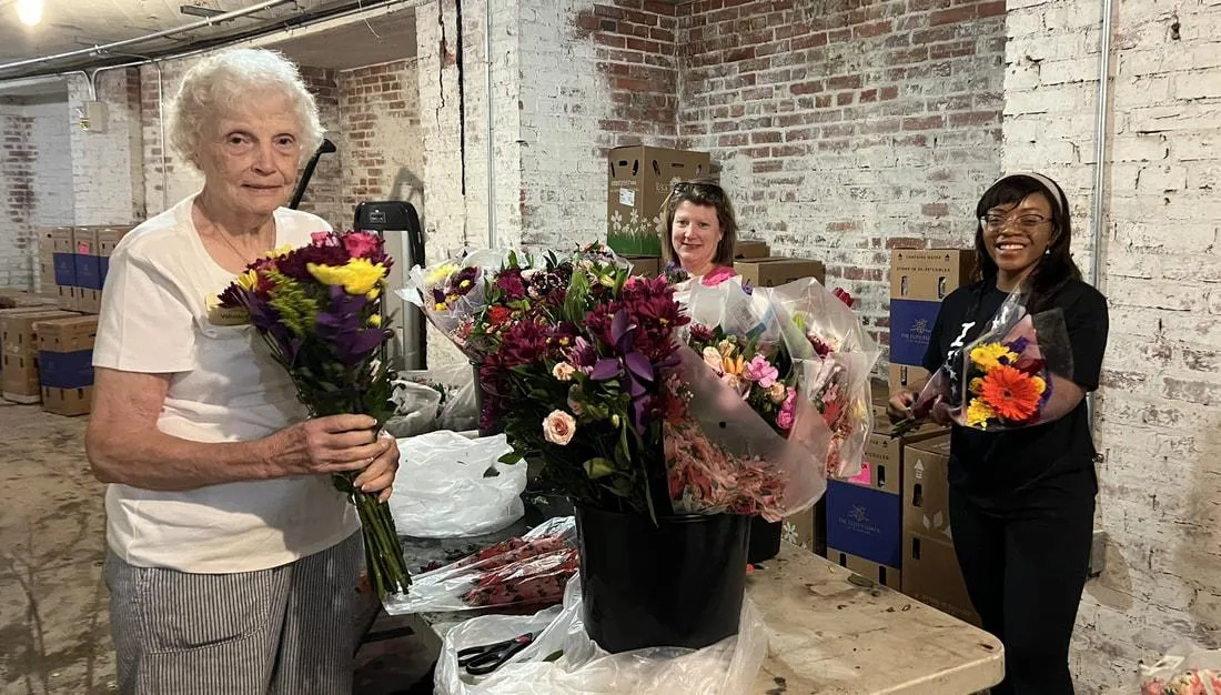 Volunteers at the Flowers of Remembrance event