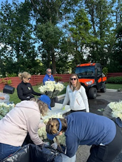 Volunteers at the Flowers of Remembrance event