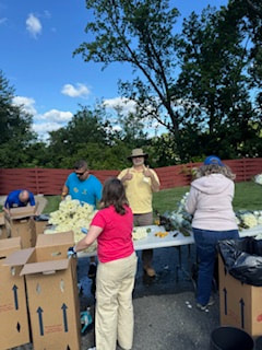 Volunteers at the Flowers of Remembrance event
