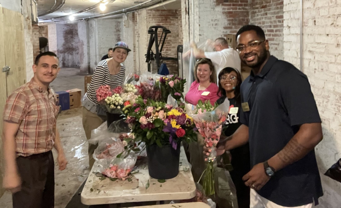 Volunteers at the Flowers of Remembrance event