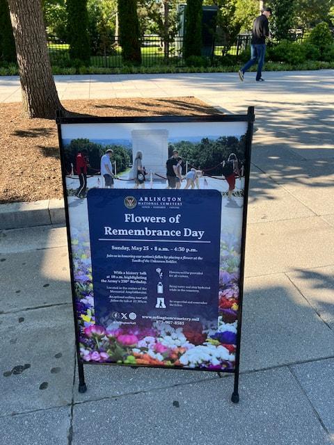 Flower of Remembrance Day sign