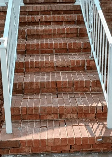 Residential brick step repair in Burlington NC