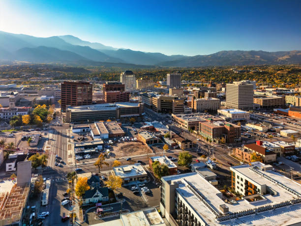 Aerial photo of downtown Colorado Springs