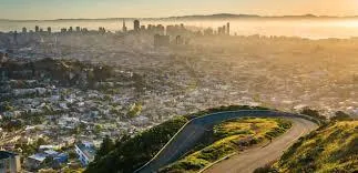 Elevated deck with glass guardrails on Twin Peaks hillside