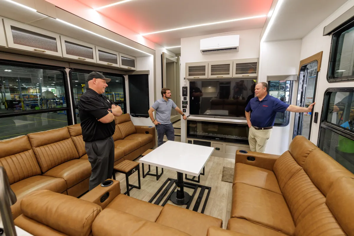 Axiom RV parked on grass