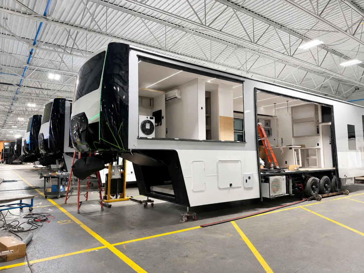 Axiom RV parked on grass