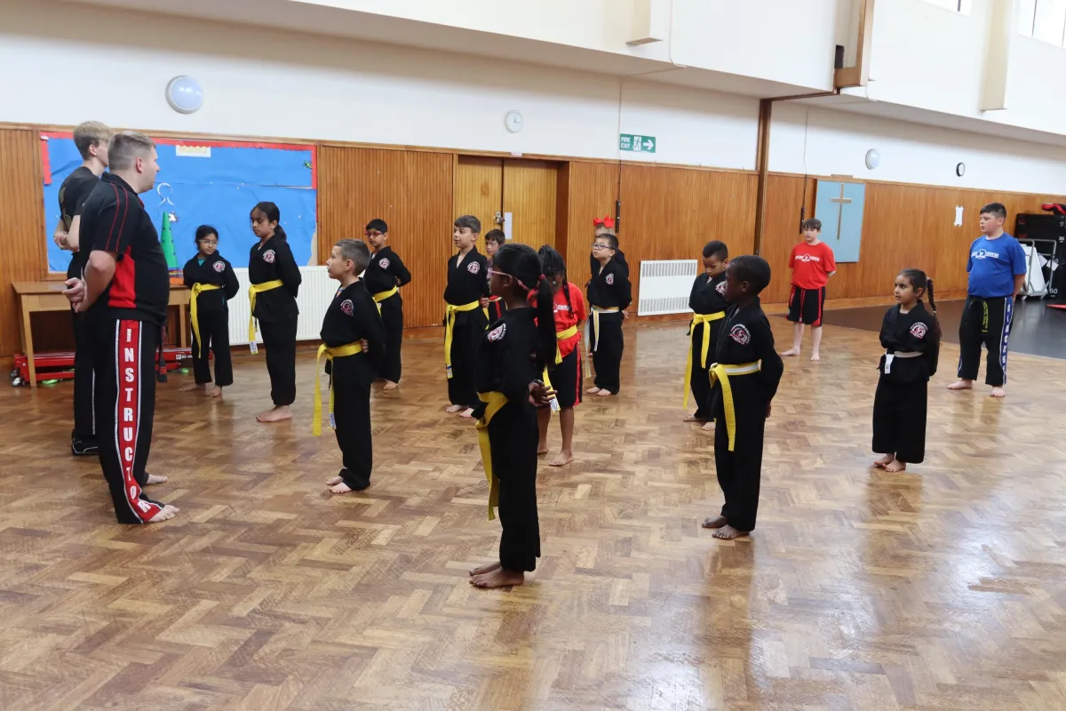 Junior martial arts students Focused & Listening at FSMA Yiewsley